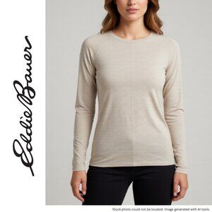 Eddie Bauer Women’s Medium Tan Long Sleeve Performance T-shirt Base Layer